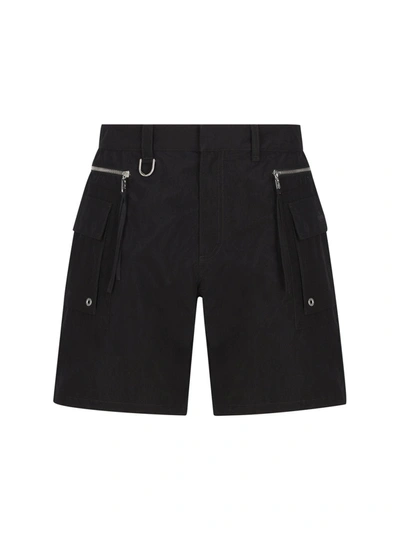 Fendi Zip-detailed Shorts In Nero