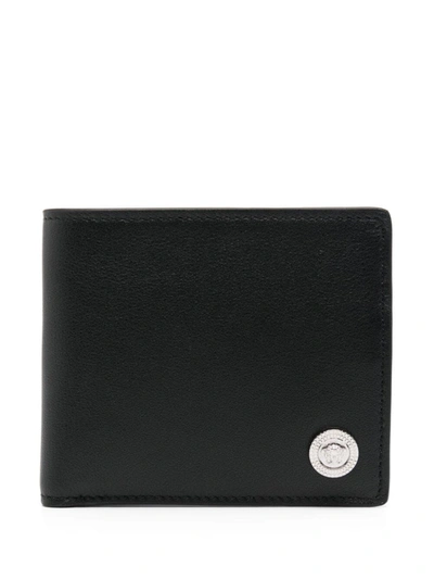 Versace Wallet With Coin Calf In P Black Palladium