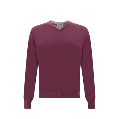 Brunello Cucinelli Wool Sweater In Purple
