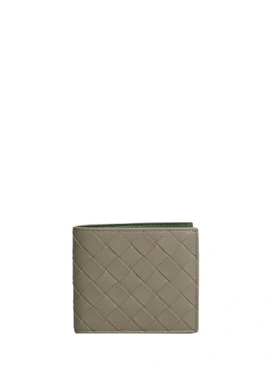 Bottega Veneta Bifold Wallet In Taupe/avocado-silver