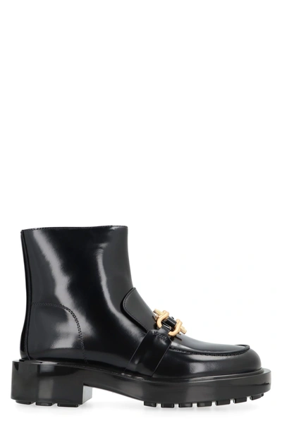 Bottega Veneta Monsieur Leather Ankle Boots In Black