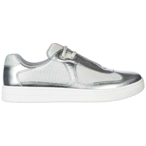 silver prada trainers