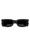 Saint Laurent 51mm Rectangular Sunglasses In Black
