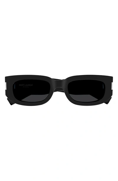 Saint Laurent 51mm Rectangular Sunglasses In Black