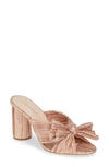 Loeffler Randall Penny Knotted Lamé Sandal In Rose Gold