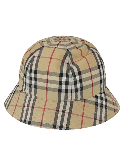 Burberry Bucket Hat In Vintage Check In Beige
