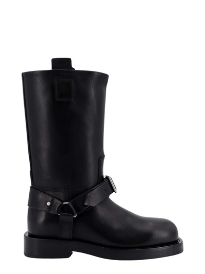 Burberry Saddle Low Boots In Black