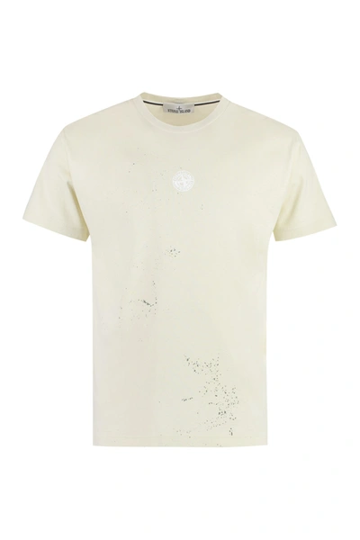 Stone Island Cotton Crew-neck T-shirt In Ivory