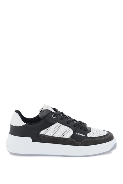 Balmain B-court Flip Sneakers In Noir Blanc (white)