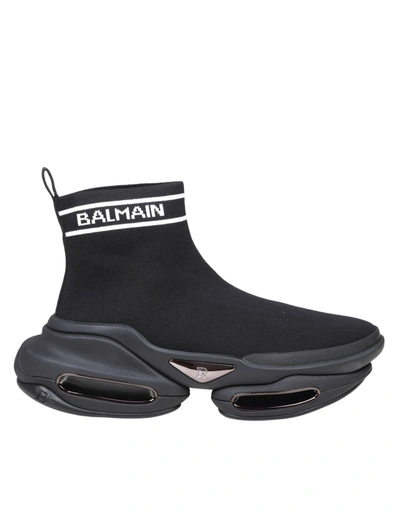 Balmain Sneakers B Bold Black Fabric Socks In Noir
