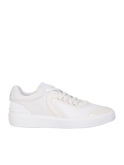 Balmain Trainers In White Suede And Leather