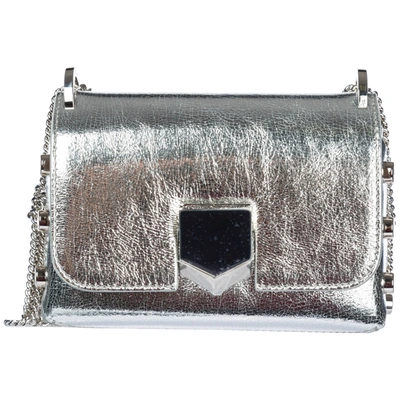 Jimmy Choo Women's Leather Shoulder Bag Lockett Mini In Silver