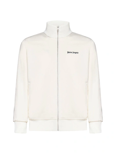 Palm Angels Track Jacket In Butter-colored Technical Fabric In Beige