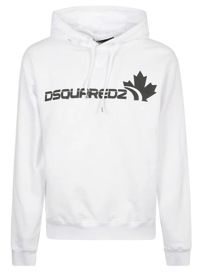 Dsquared2 Cool Fit Hoodie In Bianco