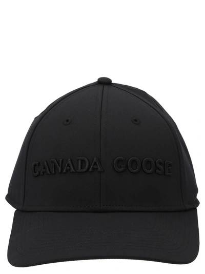 Canada Goose Logo Embroidery Cap In Black