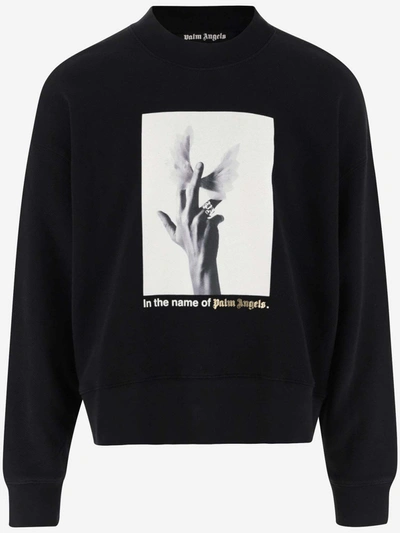 Palm Angels Black Cotton Sweatshirt