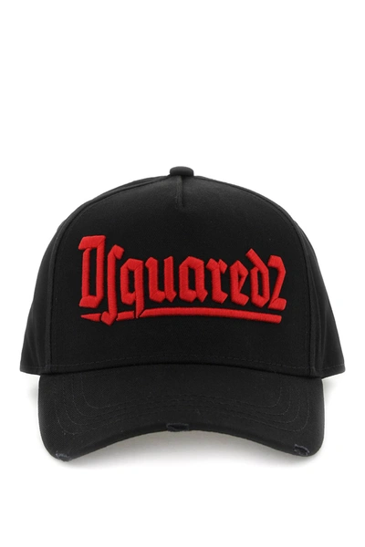 Dsquared2 Logo Embroidered Cap In Black