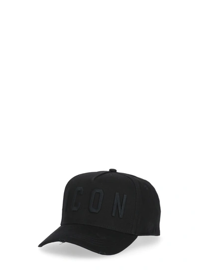 Dsquared2 Black Cotton Icon Hat