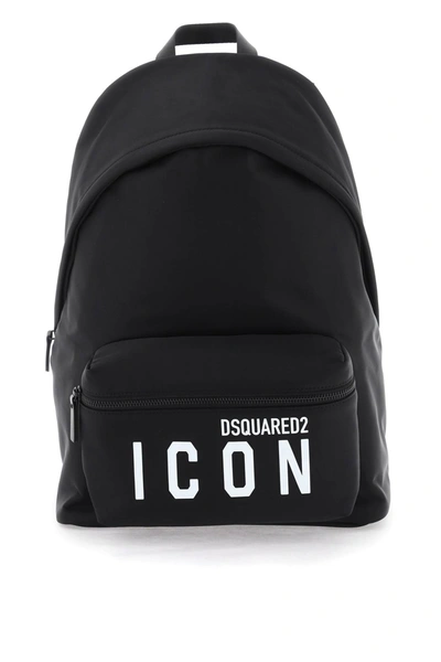 Dsquared2 Be Icon Black Fabric Backpack