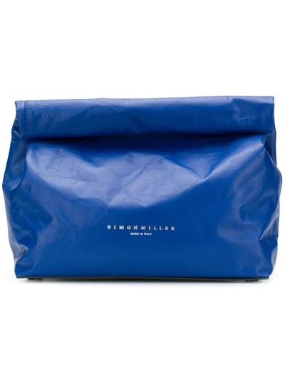 Simon Miller Wide Loose Clutch Bag In Blue