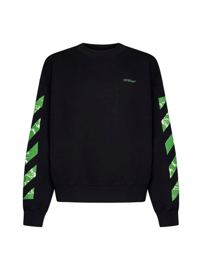 Off-white Moon Cam Arrow Sweatshirt In Black Green