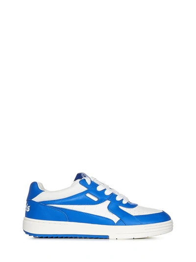 Palm Angels University Leather Sneakers In Blue