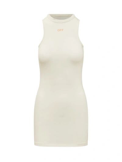 Off-white Mini Dress In Cream