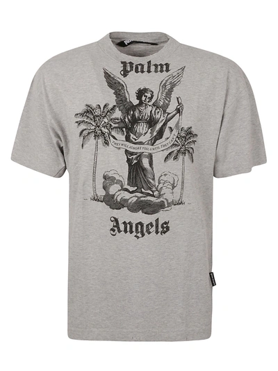 Palm Angels University T-shirt In Grey Black