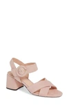 Jcrew Penny Cross Strap Sandal In Subtle Pink