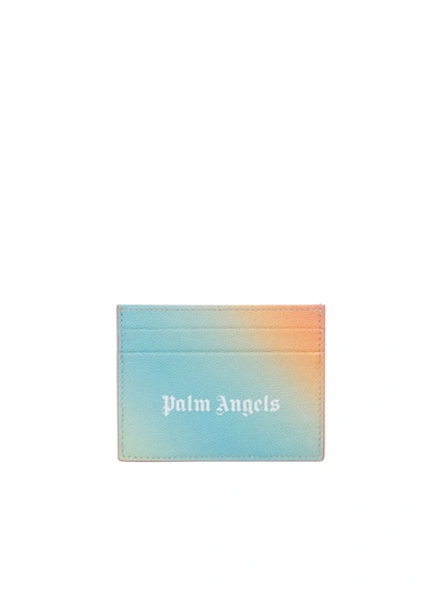 Palm Angels Multicoloured Shaded Card Holder With Logo In Multicolore