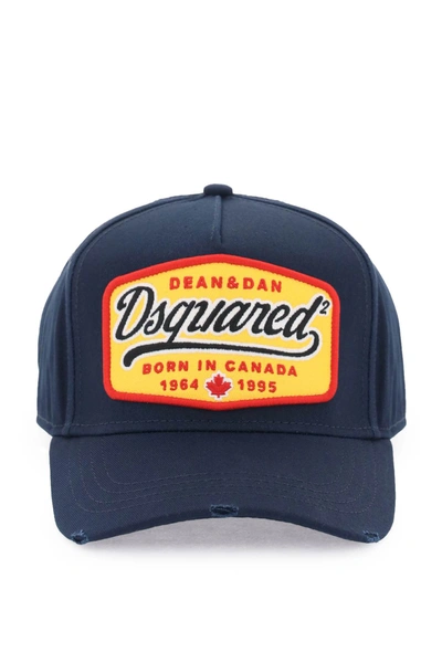 Dsquared2 Patch Baseball Cap In Navy (blue)