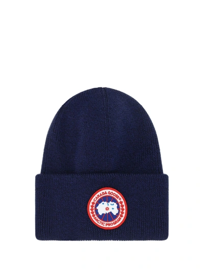 Canada Goose Artic Disc Blue Wool Beanie In Navy Heather