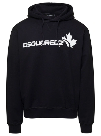 Dsquared2 Logo-printed Hoodie In Nero