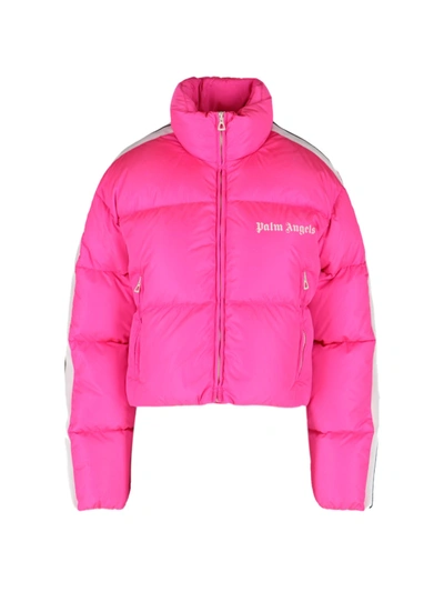 Palm Angels Fuchsia Nylon Down Jacket In Pink