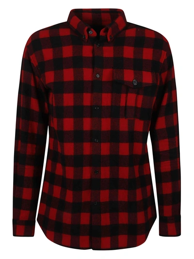 Dsquared2 Big Logo Canadian Relaxed Dan Shirt In Red