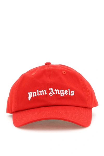 Palm Angels Red Baseball Cap With Logo