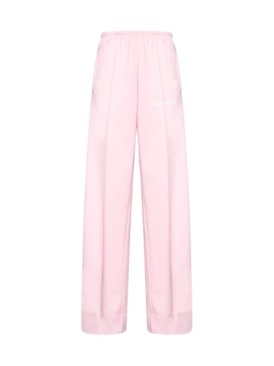 Palm Angels Pinktechnical Fabric Track Trousers With Logo In Rosa