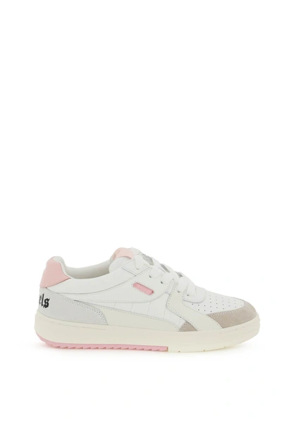 Palm Angels Palm University Sneakers In White Pink (white)