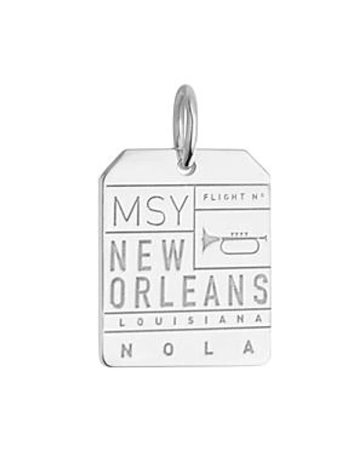 Jet Set Candy Msy New Orleans Luggage Tag Charm In Silver
