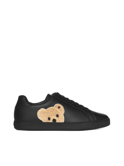 Palm Angels Teddy Bear Leather Low-top Sneakers In White