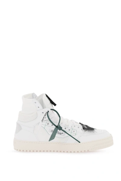 Off-white 3.0 Off-court Leather High-top Sneakers In White Black
