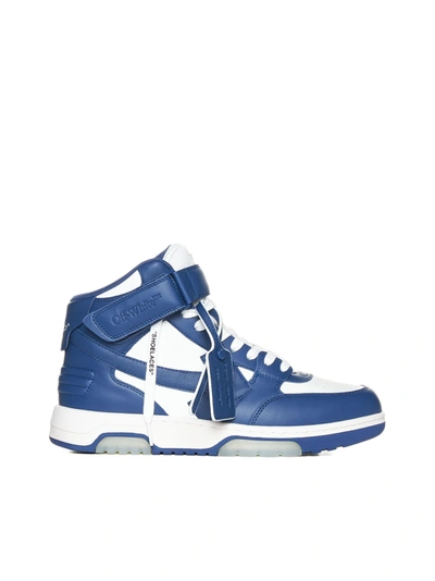 Off-white Out Of Office Mid Top Sneakers In White Royal Blue