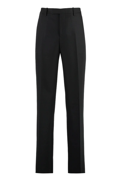 Off-white Wool Tailored Trousers In Black