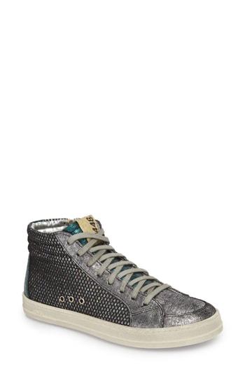 p448 metallic high top sneaker