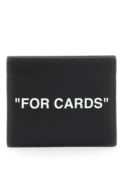 Off-white Leather Cardholder In Black
