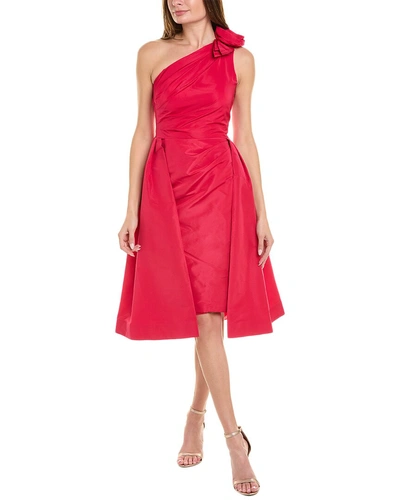 Teri Jon By Rickie Freeman Taffeta Cocktail Dress In Pink