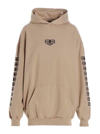 Balenciaga Sweatshirt In Beige Cotton