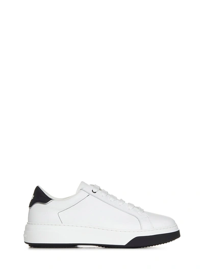 Dsquared2 White Bumper Sneakers With Black Spoiler In Bianco