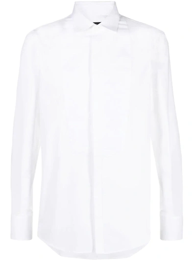Dsquared2 White Stretch-cotton Shirt In Bianco