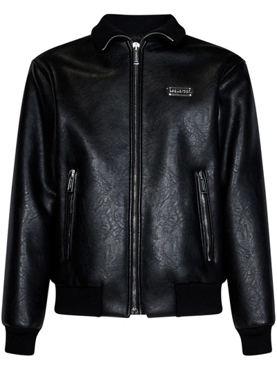 Dsquared2 Foux Shearling Bomber Jacket In Black